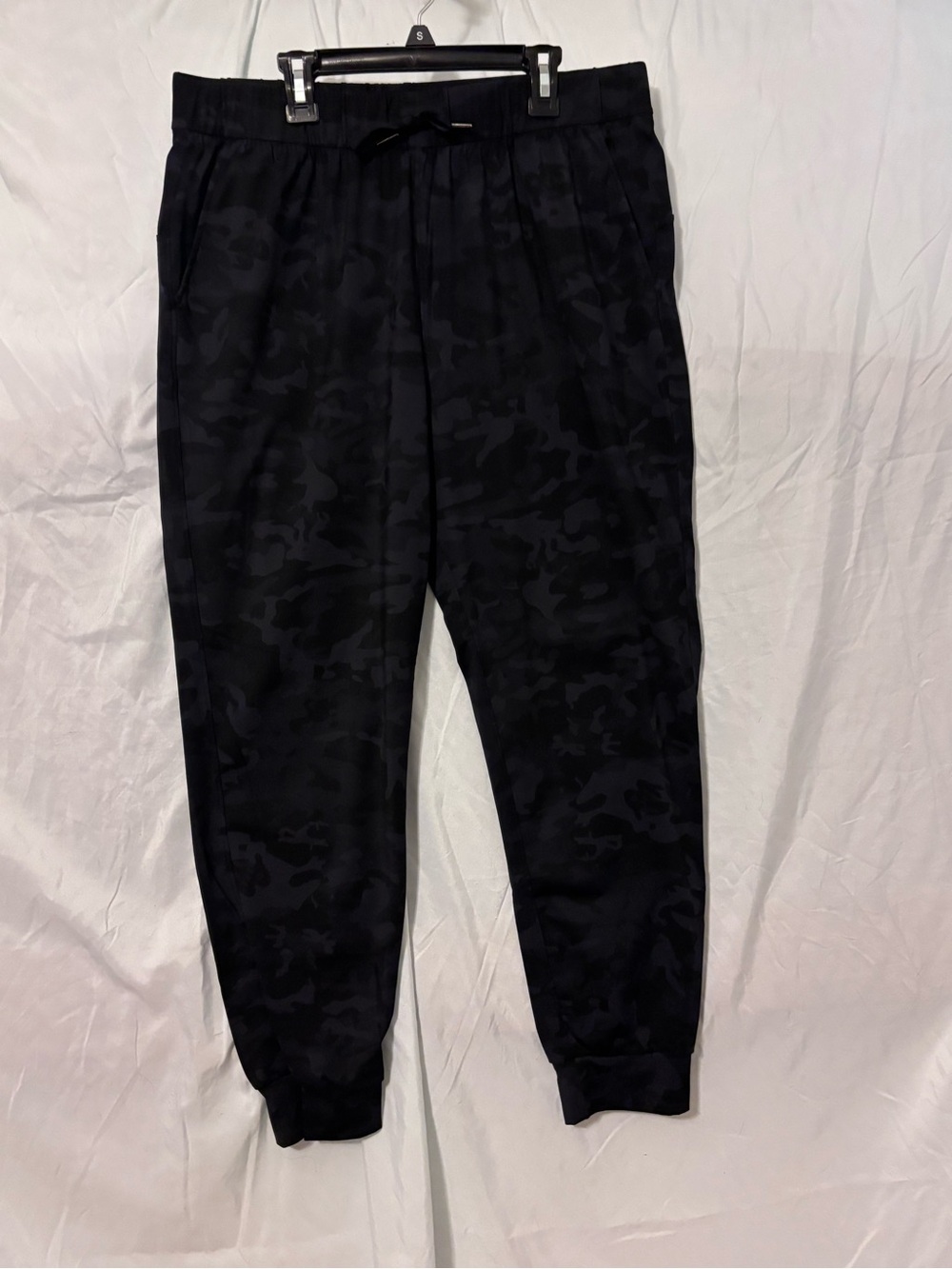 Women’s Black Camo Jogger Pants with Elastic Waist